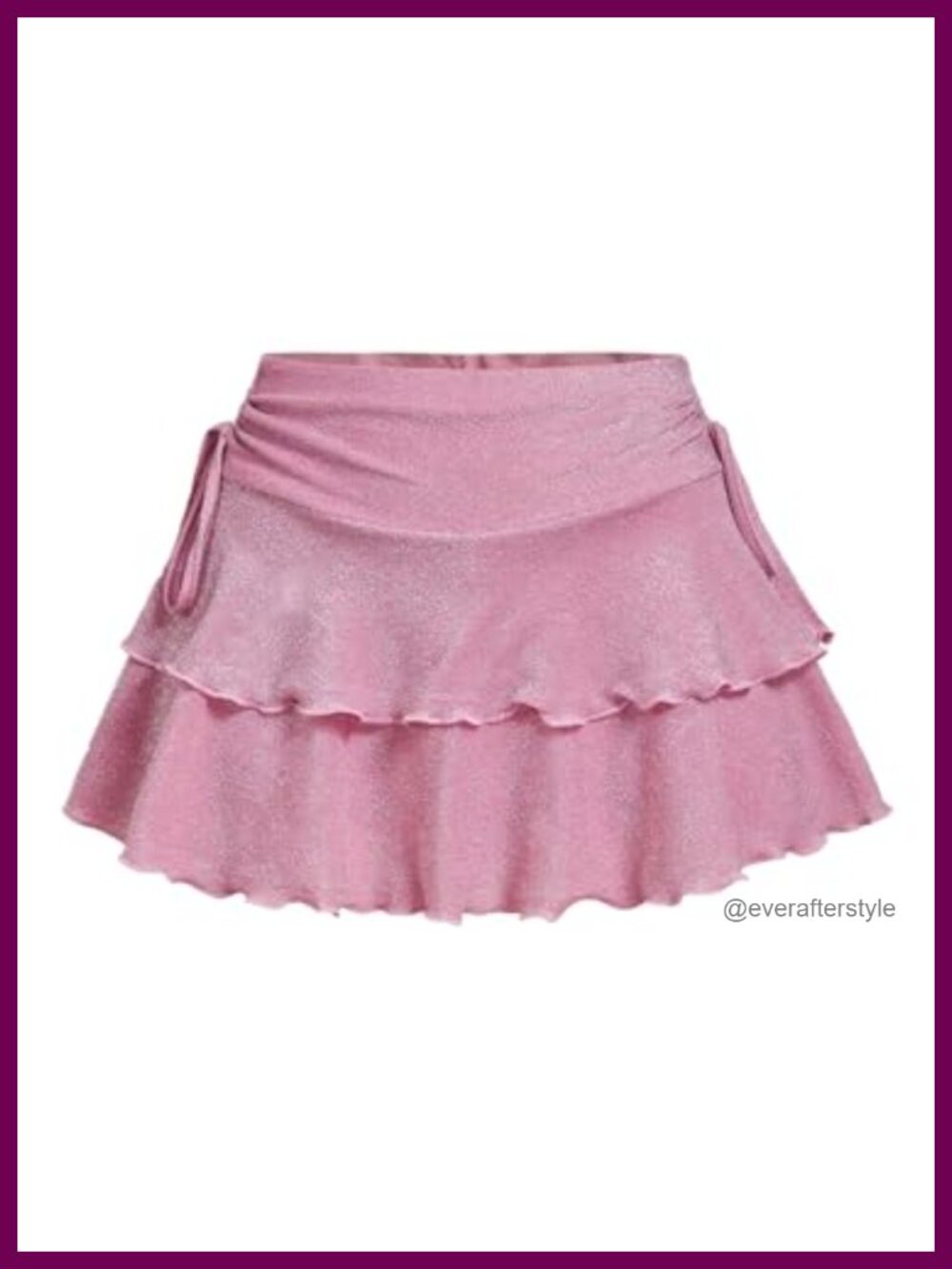 SOLY HUX Women's Y2K A-Line Mini Skirt Glitter Ruffle Layered